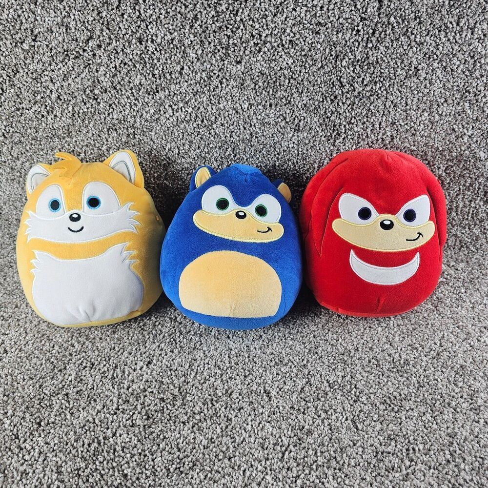 Sonic Tails Knuckles Swuishmallow Plush Stuffed Animal Set of 3